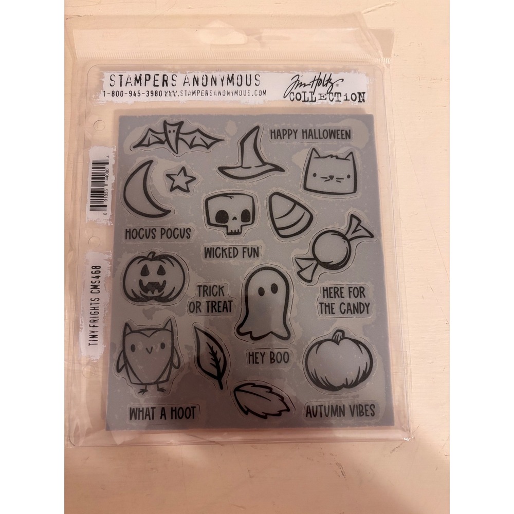Tim Holtz Stampers Anonymous Tiny Frights CMS468 Halloween Cling Rubber Stamps